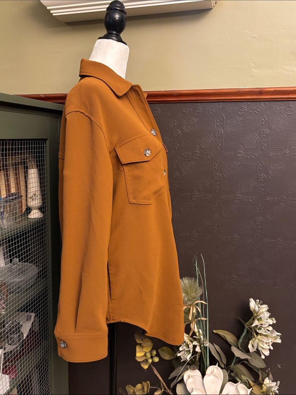 Aritzia Wilfred “The Ganna” shirt jacket, XXS Crepette Camel oversized Shacket - Picture 5 of 16